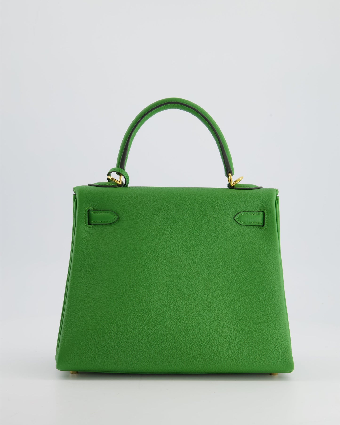 *RARE* Hermes Kelly Retourne Bag 25cm in Vert Yucca Togo Leather and Gold Hardware
