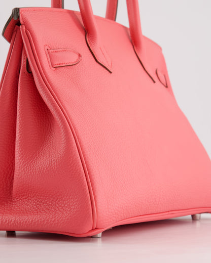 Hermès Birkin 30cm Retourne Bag in Rose Lipstick Togo Leather and Palladium Hardware
