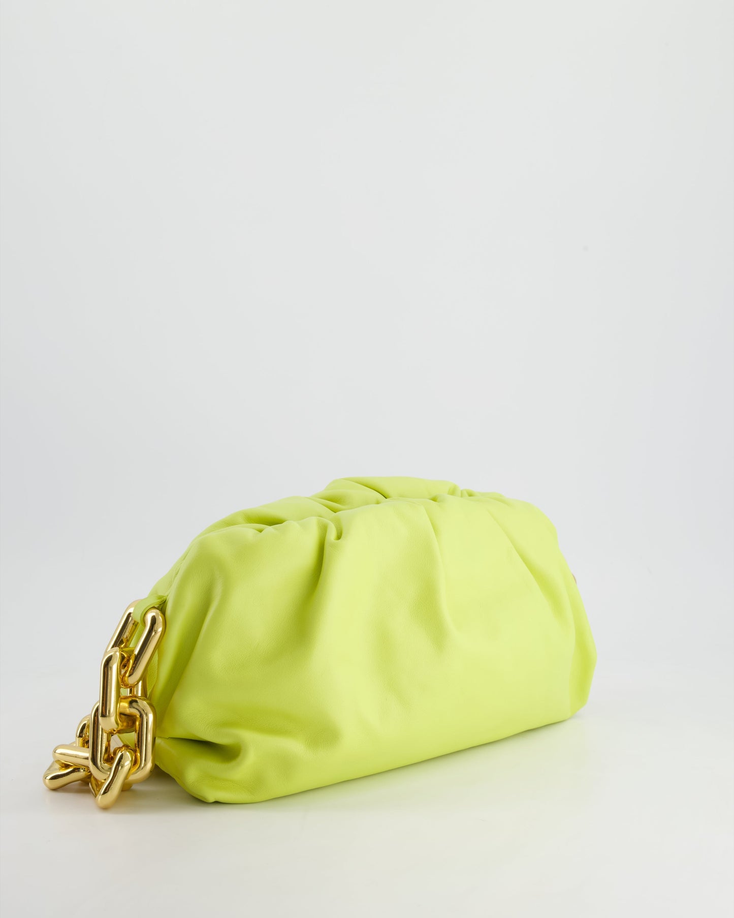 Bottega Veneta Lime Chain Pouch Bag in Nappa Leather with Gold Hardware
