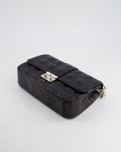 Christian Dior Black Cannage Miss Dior Leather Bag With Silver Hardware