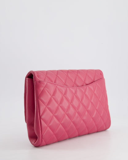Chanel Pink Timeless Clutch on Chain in Lambskin Leather with Brushed Gold Hardware