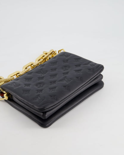 Louis Vuitton Coussin BB Bag in Black Monogram Embossed Calfskin Leather with Gold Chain Strap £2,940