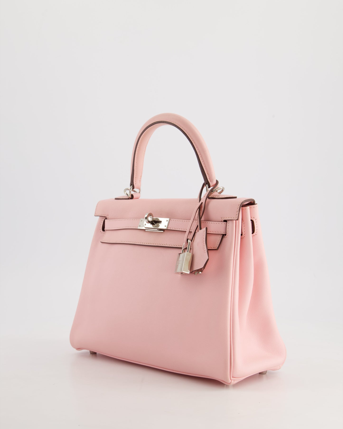 Hermès Kelly Bag 25cm Retourne in Rose Sakura Swift Leather with Palladium Hardware