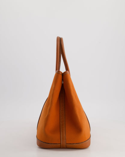 Hermès Garden Party 30cm Bag in Potiron Orange Canvas and Terre Battue Negonda Leather with Palladium Hardware