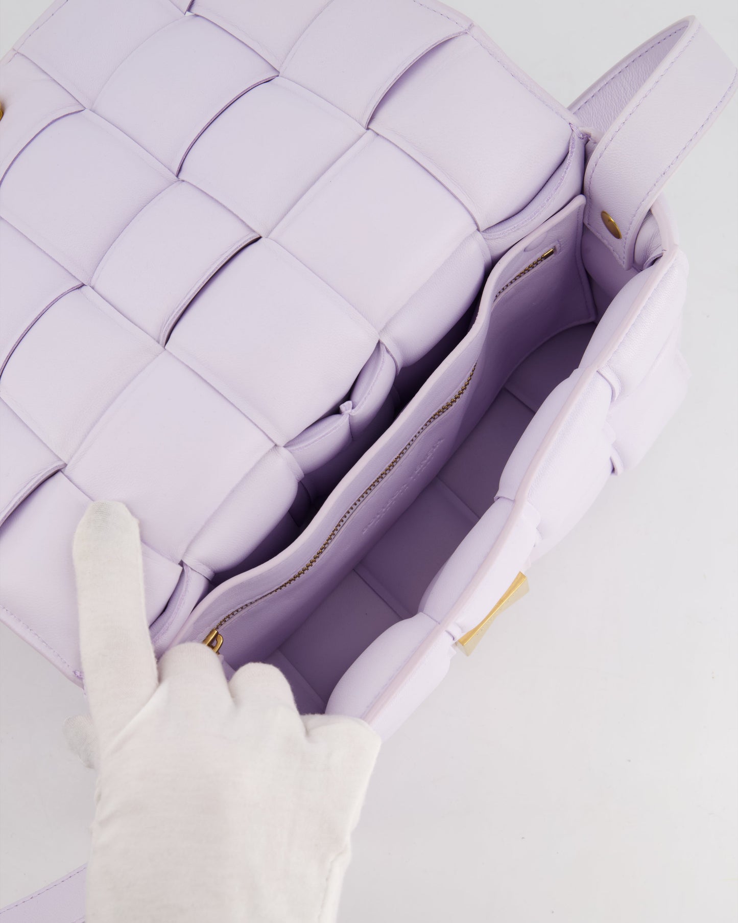 *HOT & FIRE PRICE* Bottega Veneta Pale Lilac Padded Cassette Bag with Gold Hardware RRP £2,780