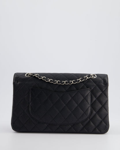 *HOT* Chanel Medium Black Classic Double Flap Bag in Caviar Leather with Silver Hardware