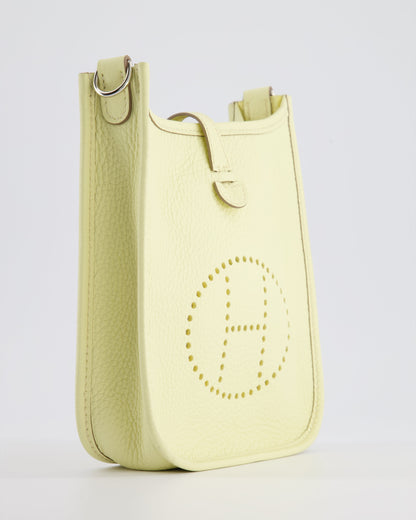 Hermès Mini Evelyne Bag in Jaune Milton Clemence Leather with Palladium Hardware