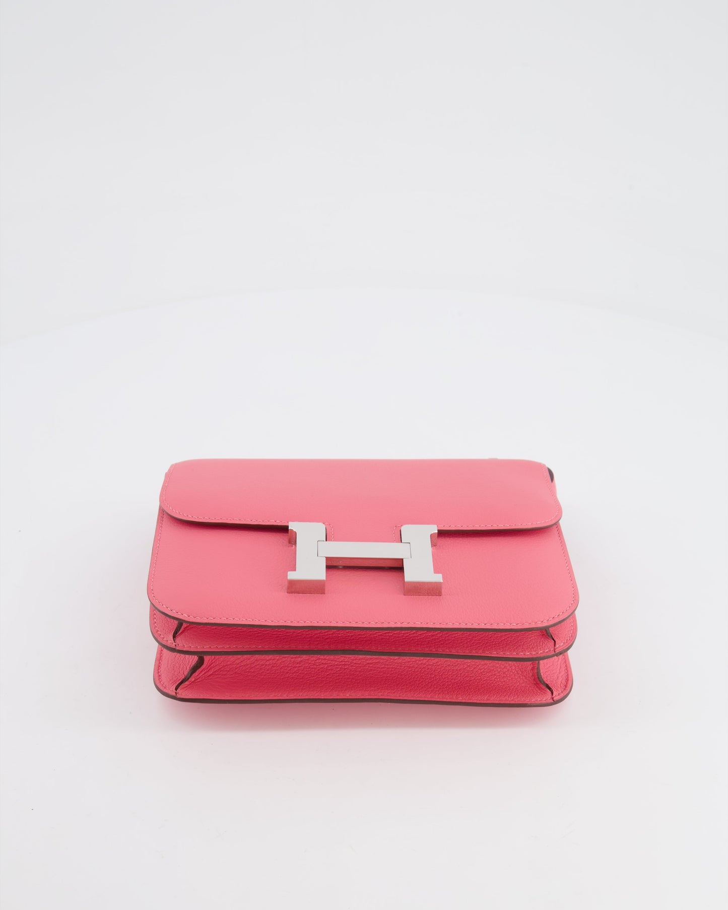 Hermès Mini Constance 18cm Bag in Rose Azalee Evercolor Leather with Palladium Hardware