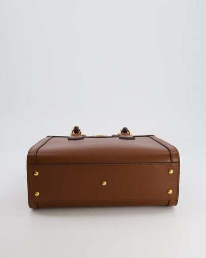 Gucci Brown Diana Medium Tote Leather Bag with Shiny Antique Gold Hardware & Bamboo Handle RRP £3,170
