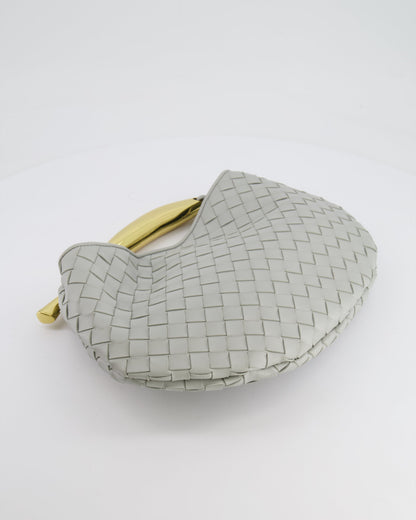 Bottega Veneta Sardine Bag in Agate Grey Intrecciato Leather with Gold Hardware RRP £3,320