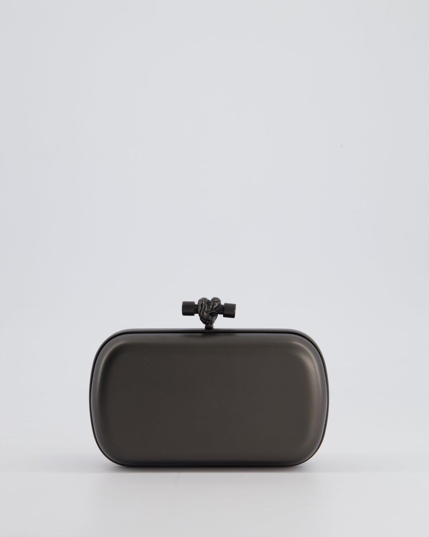 Bottega Veneta Grey Metal Mirror Lens Knot Clutch Bag