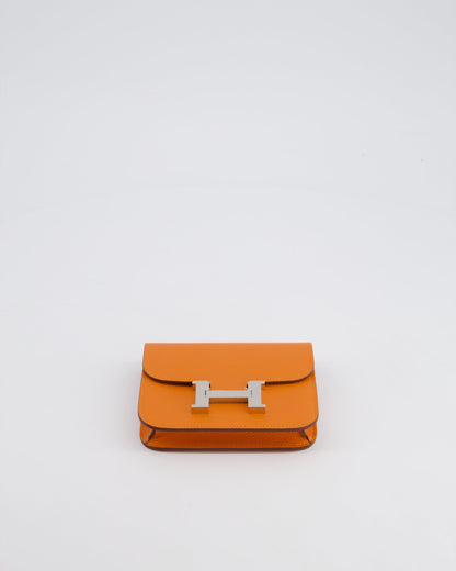 Hermès Constance Slim Belt Wallet Bag in Orange Epsom Leather with Palladium Hardware
