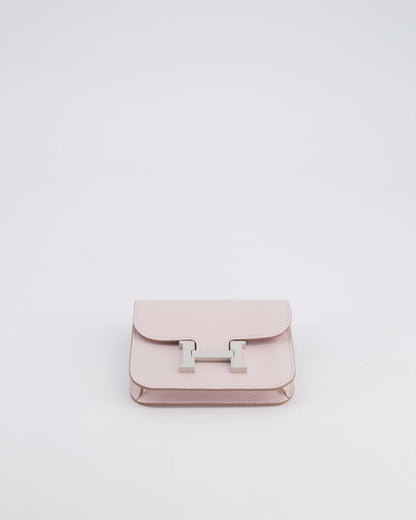 Hermès Constance Slim Belt Wallet Bag in Mauve Pale Evercolor Leather with Palladium Hardware