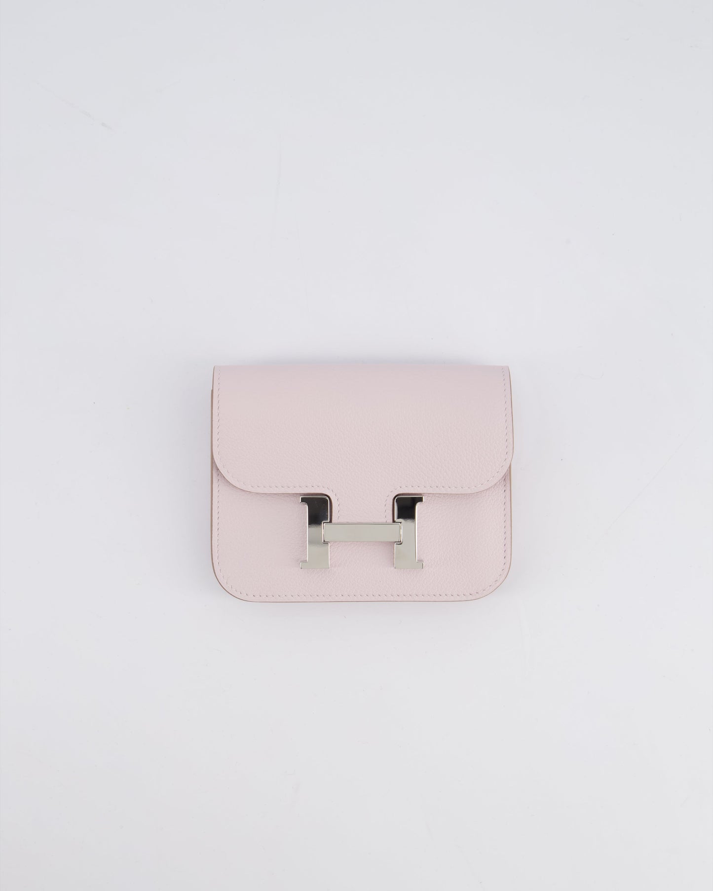 Hermès Constance Slim Belt Wallet Bag in Mauve Pale Evercolor Leather with Palladium Hardware