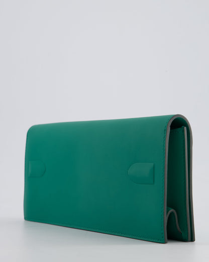 *FIRE PRICE* Hermès Birkin Shadow Cut Clutch Bag In Vert Vertigo Swift Leather