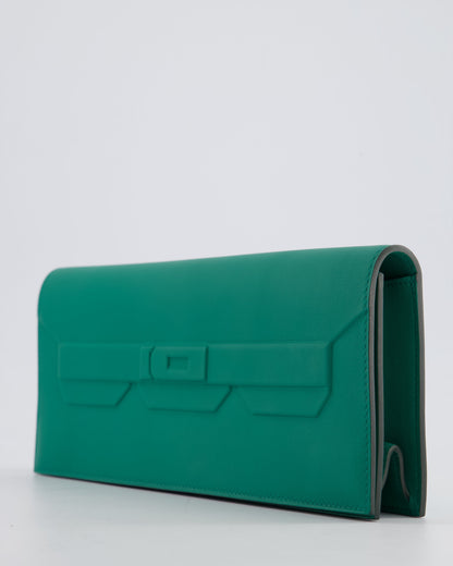 *FIRE PRICE* Hermès Birkin Shadow Cut Clutch Bag In Vert Vertigo Swift Leather