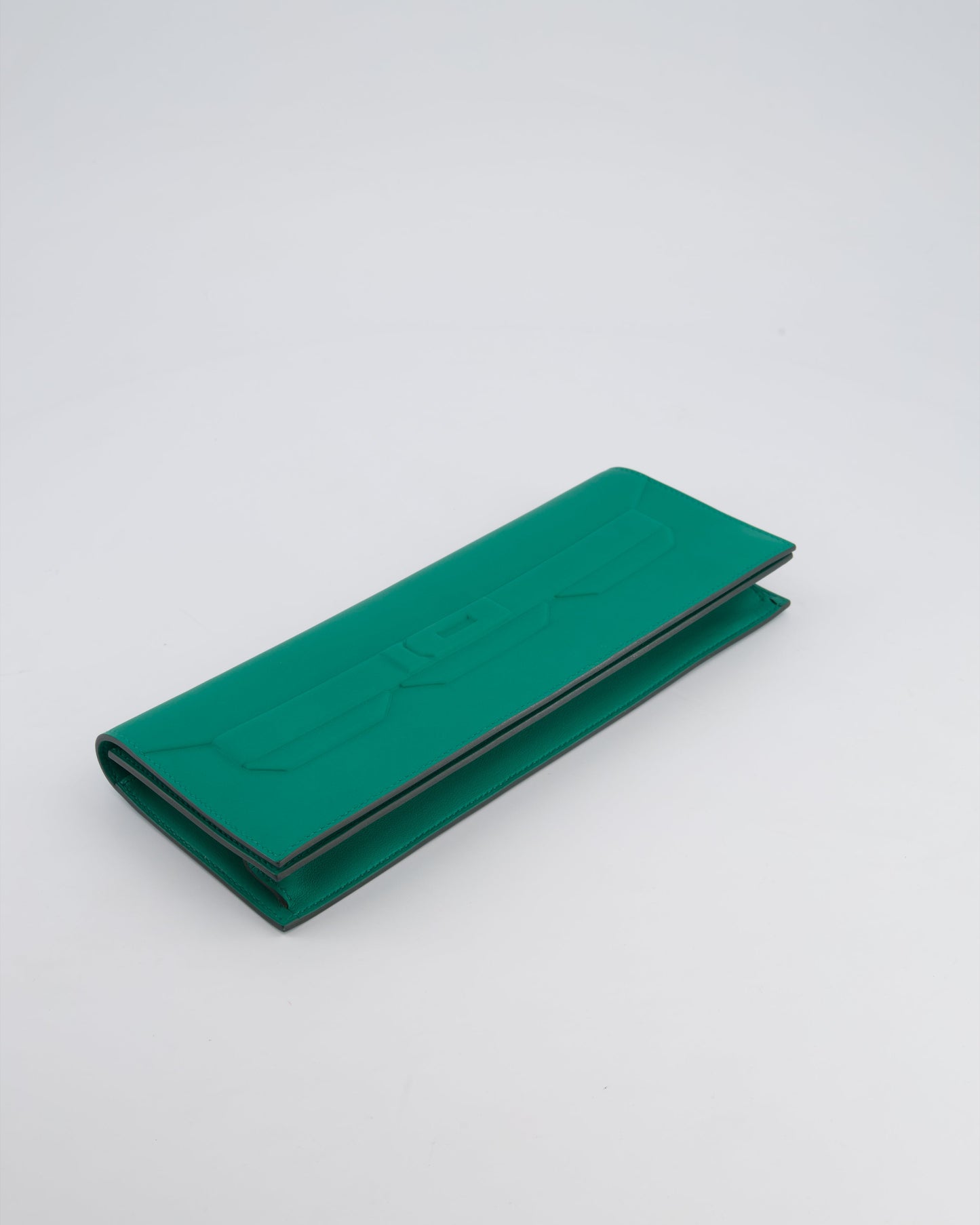 *FIRE PRICE* Hermès Birkin Shadow Cut Clutch Bag In Vert Vertigo Swift Leather