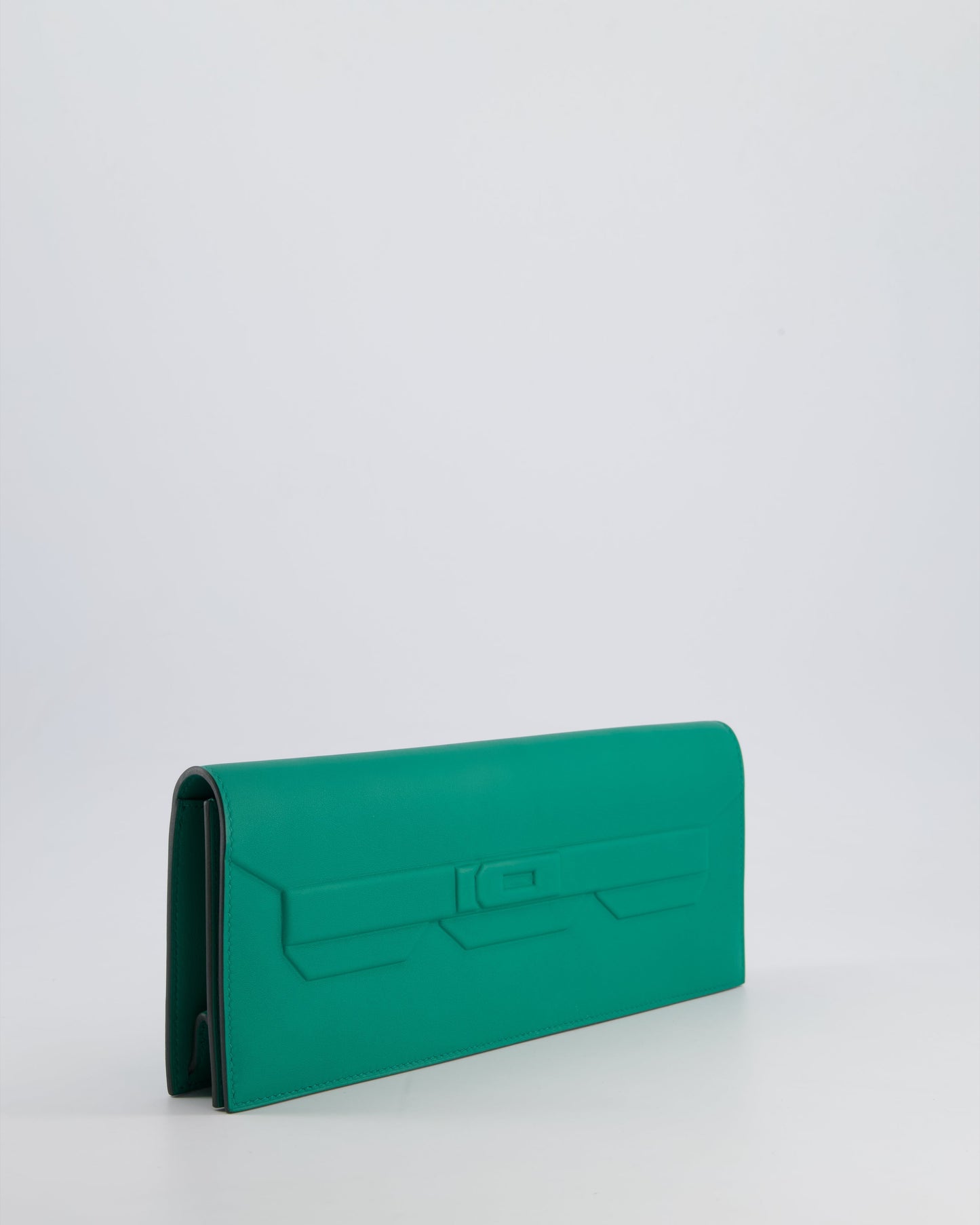 *FIRE PRICE* Hermès Birkin Shadow Cut Clutch Bag In Vert Vertigo Swift Leather