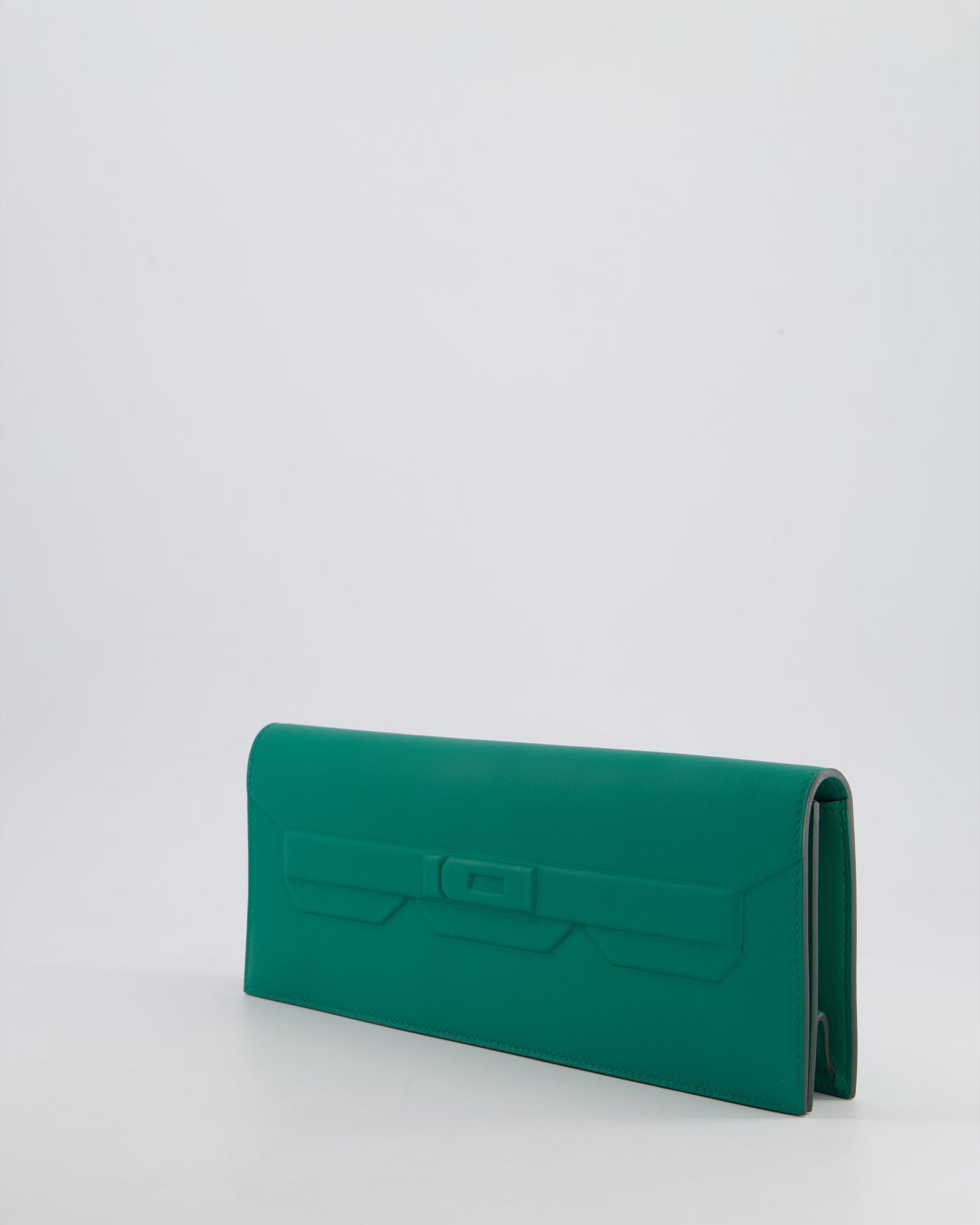 *FIRE PRICE* Hermès Birkin Shadow Cut Clutch Bag In Vert Vertigo Swift Leather