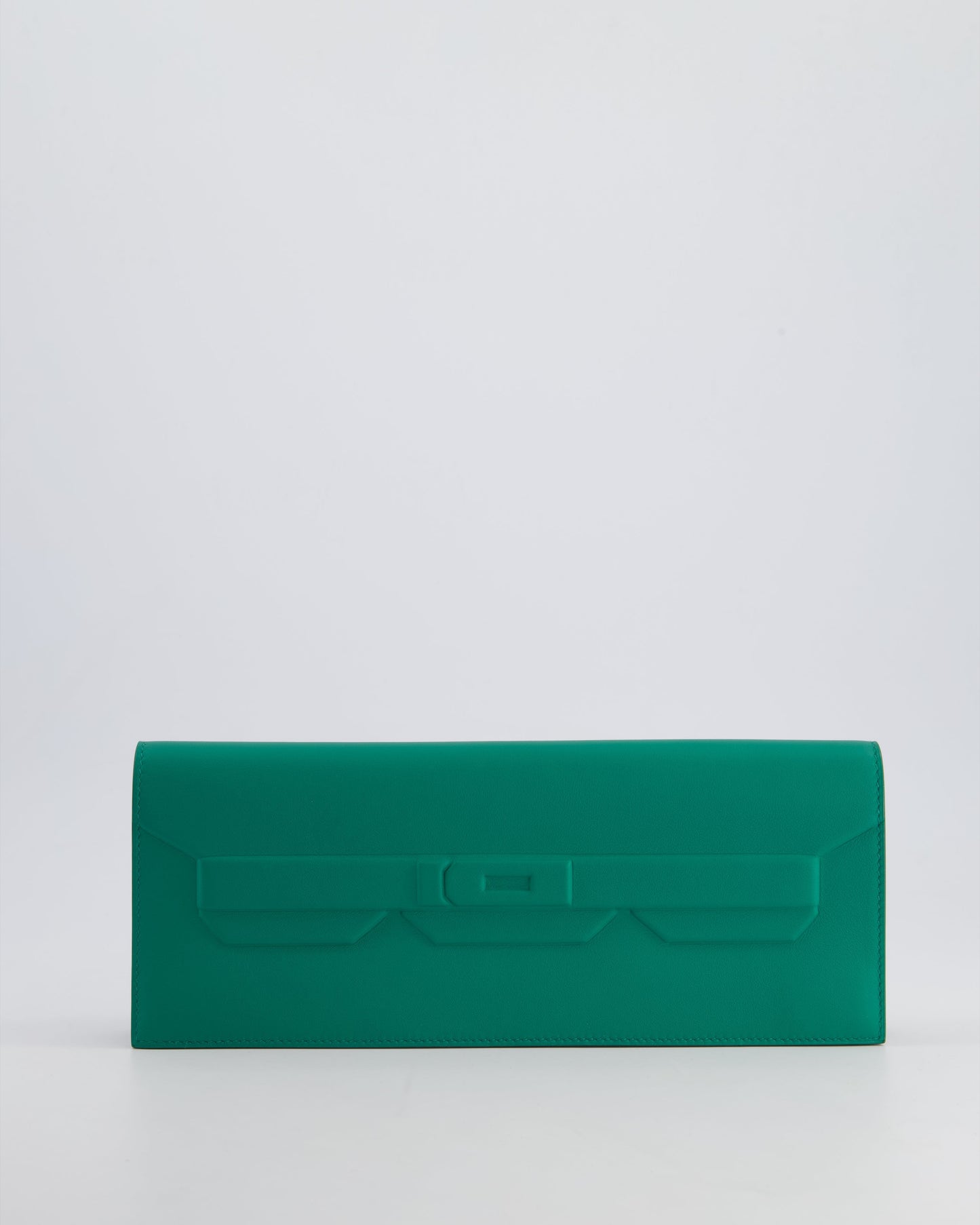 *FIRE PRICE* Hermès Birkin Shadow Cut Clutch Bag In Vert Vertigo Swift Leather