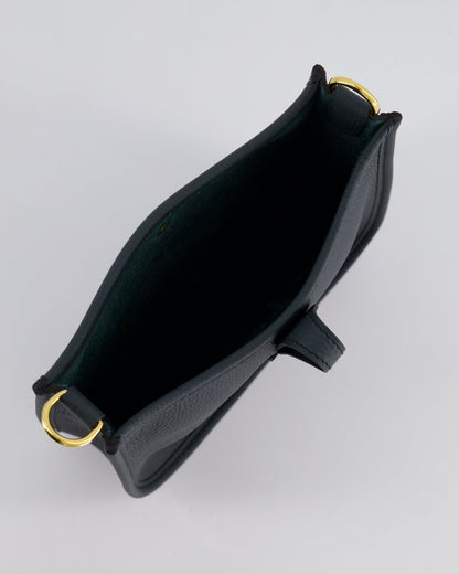 *RARE* Hermès Mini Evelyne 16 Bag in Vert Rousseau Maurice Leather with Gold Hardware & Vert Cypress Sangle Wooly Unicolore Strap