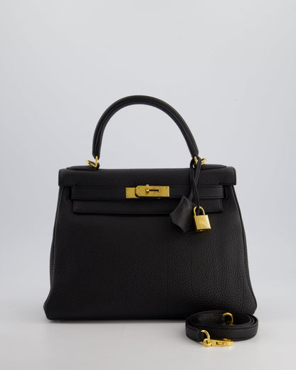 Hermès Kelly 28cm Retourne Bag in Black Togo Leather with Gold Hardware