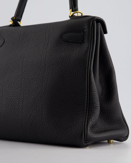 Hermès Kelly 28cm Retourne Bag in Black Togo Leather with Gold Hardware