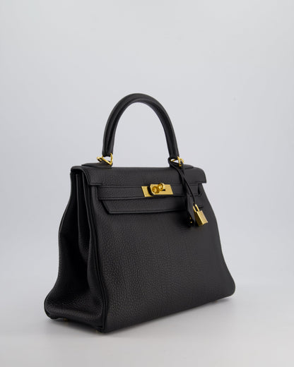 Hermès Kelly 28cm Retourne Bag in Black Togo Leather with Gold Hardware