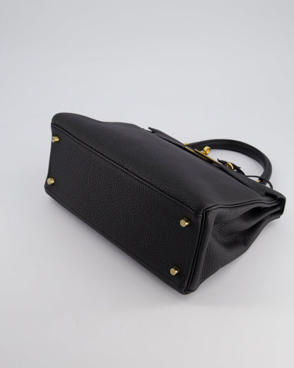 Hermès Kelly 28cm Retourne Bag in Black Togo Leather with Gold Hardware