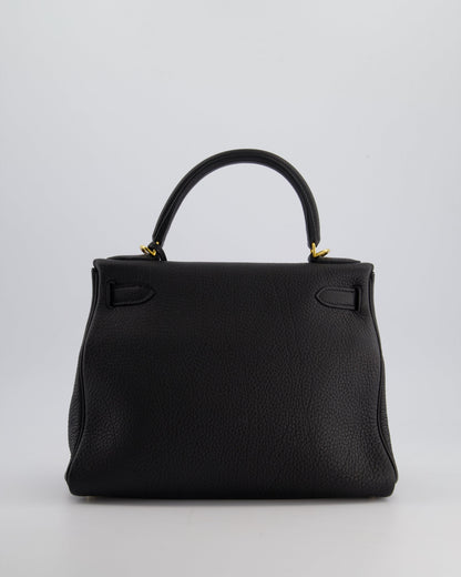 Hermès Kelly 28cm Retourne Bag in Black Togo Leather with Gold Hardware