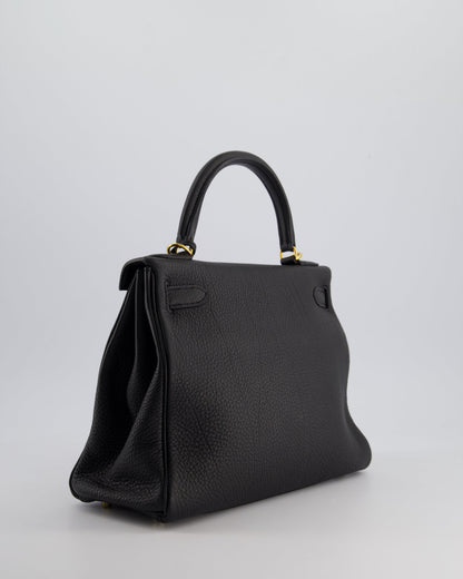 Hermès Kelly 28cm Retourne Bag in Black Togo Leather with Gold Hardware