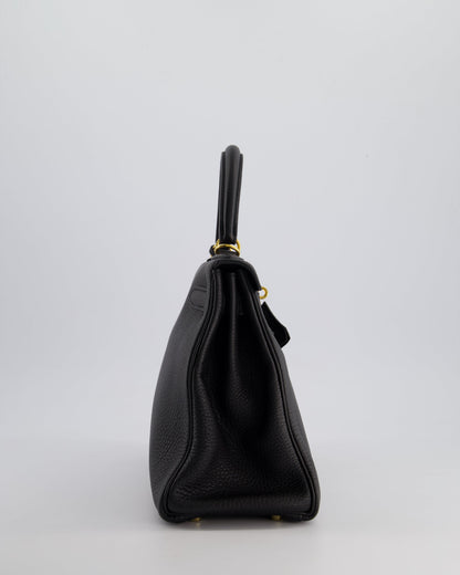 Hermès Kelly 28cm Retourne Bag in Black Togo Leather with Gold Hardware