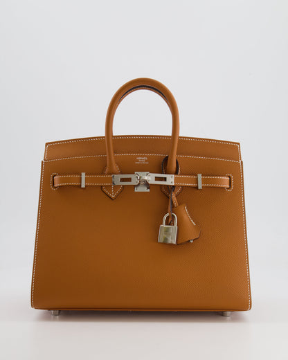 Hermès Birkin Sellier 25cm Bag in Toffee Epsom Leather with Palladium Hardware