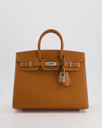 Hermès Birkin Sellier 25cm Bag in Toffee Epsom Leather with Palladium Hardware