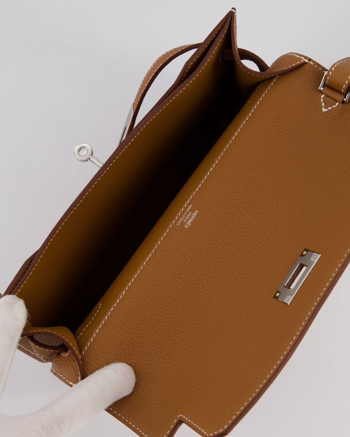 *RARE* Hermès Kelly Depeches Pouch 25cm Bag in Gold Togo Leather with Palladium Hardware