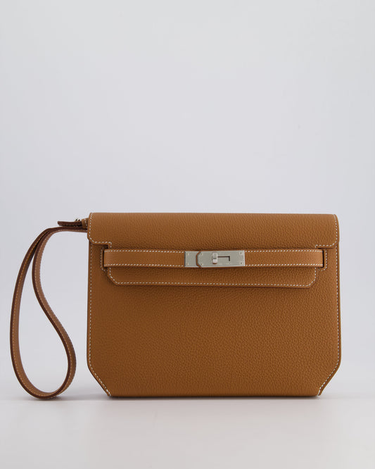 *RARE* Hermès Kelly Depeches Pouch 25cm Bag in Gold Togo Leather with Palladium Hardware