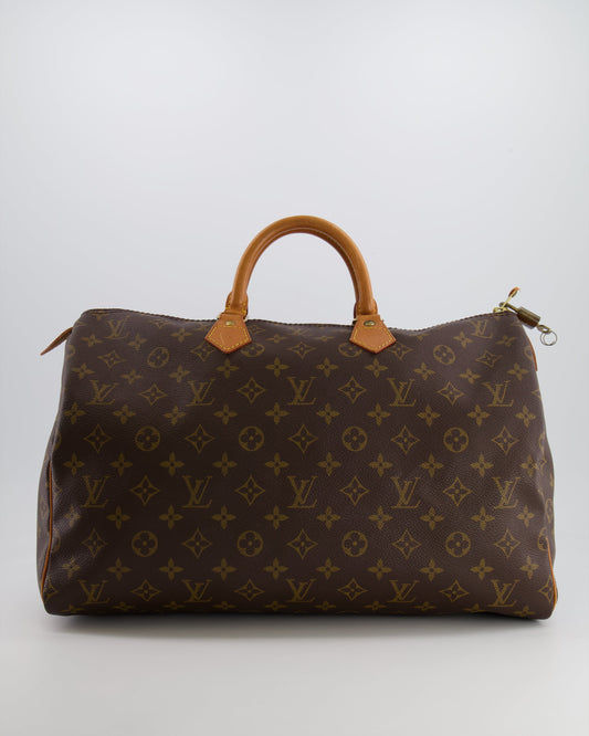 Louis Vuitton Vintage Brown Monogram Canvas Speedy 40 Bag with Gold Hardware RRP £1,600