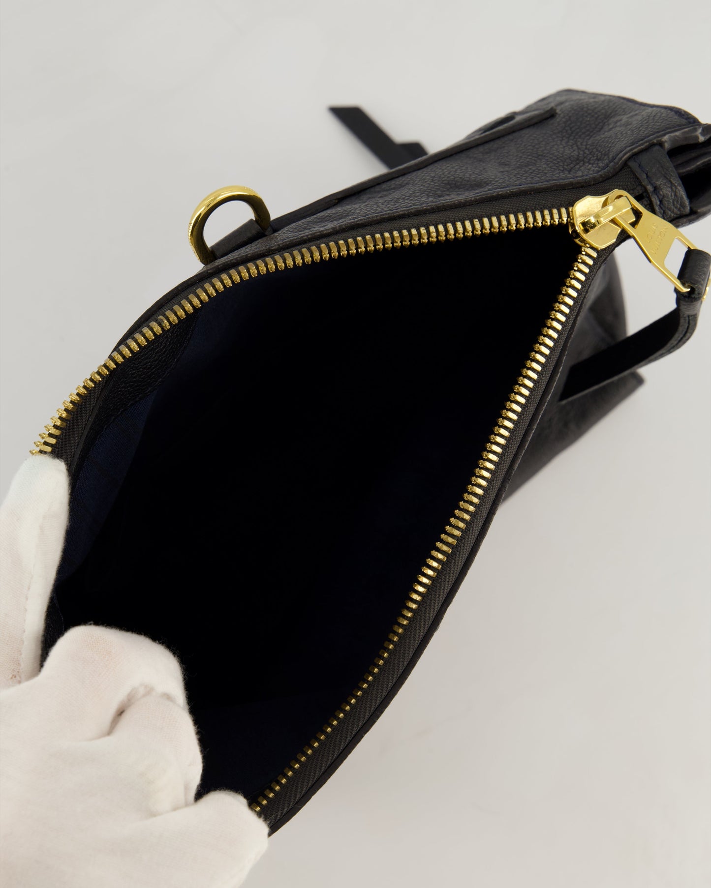 Louis Vuitton Navy Petillante Clutch Bag with Empreinte Leather and Gold Hardware