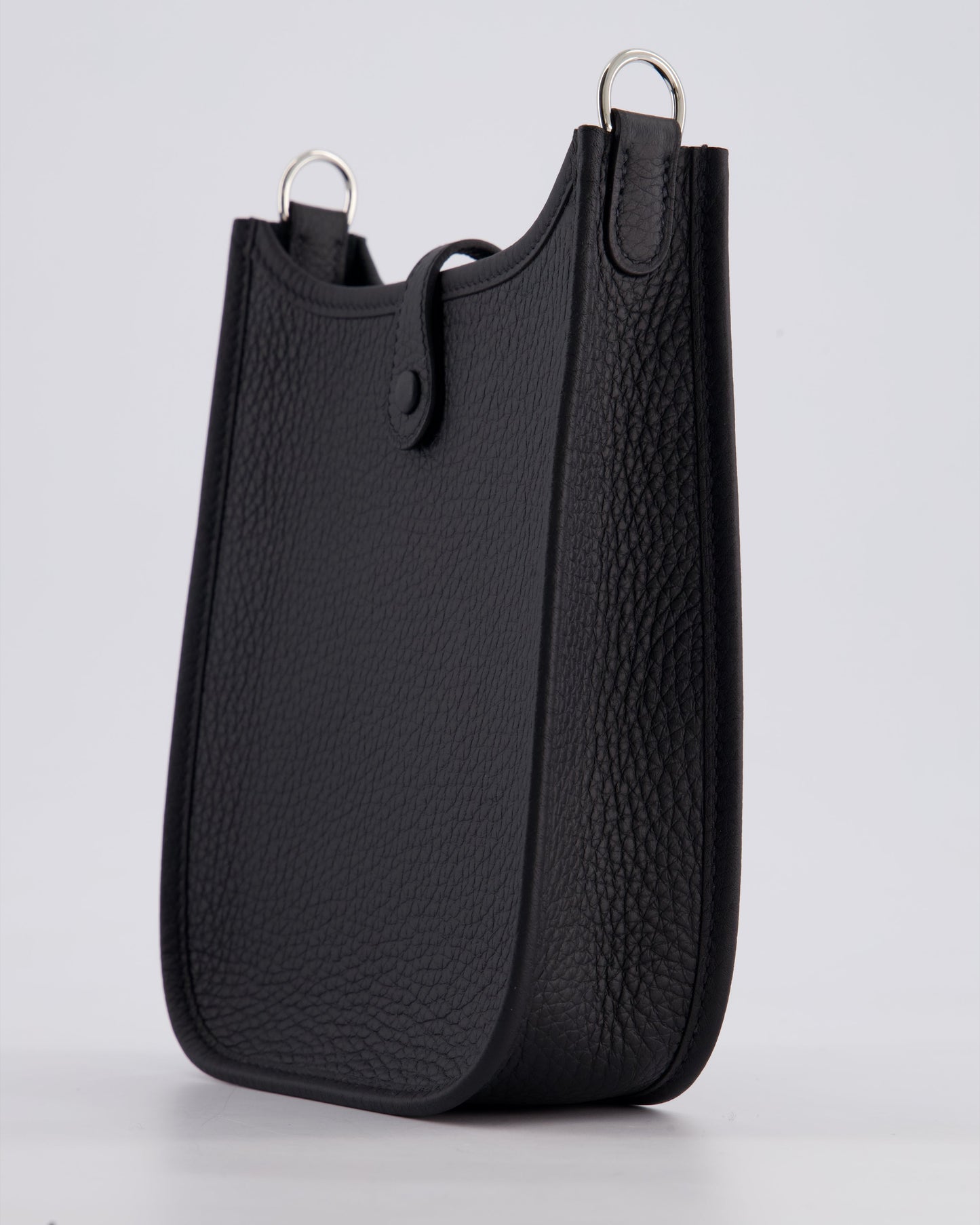 Hermès Mini Evelyne 16 Bag in Noir Clemence Leather with Palladium Hardware