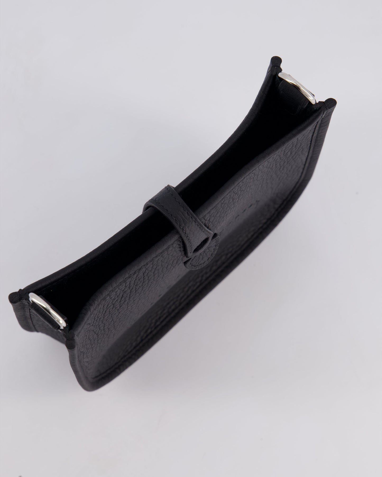 Hermès Mini Evelyne 16 Bag in Noir Clemence Leather with Palladium Hardware