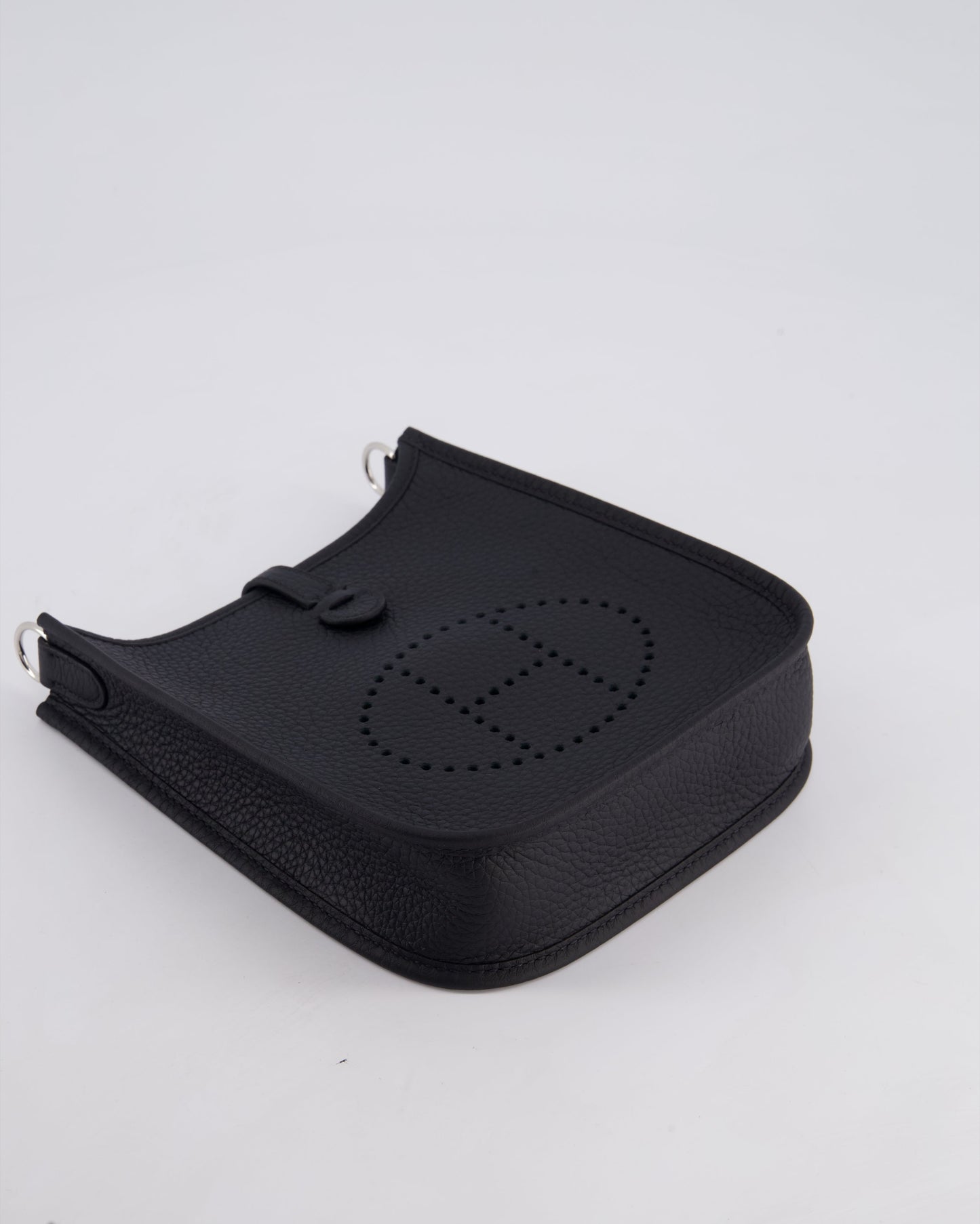 Hermès Mini Evelyne 16 Bag in Noir Clemence Leather with Palladium Hardware