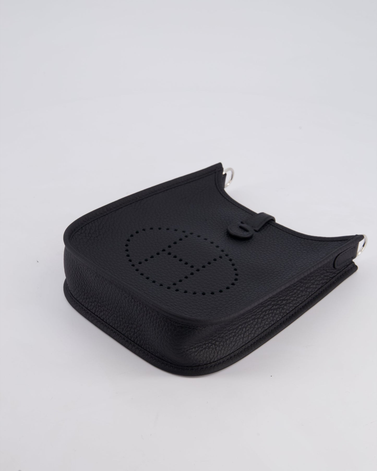 Hermès Mini Evelyne 16 Bag in Noir Clemence Leather with Palladium Hardware