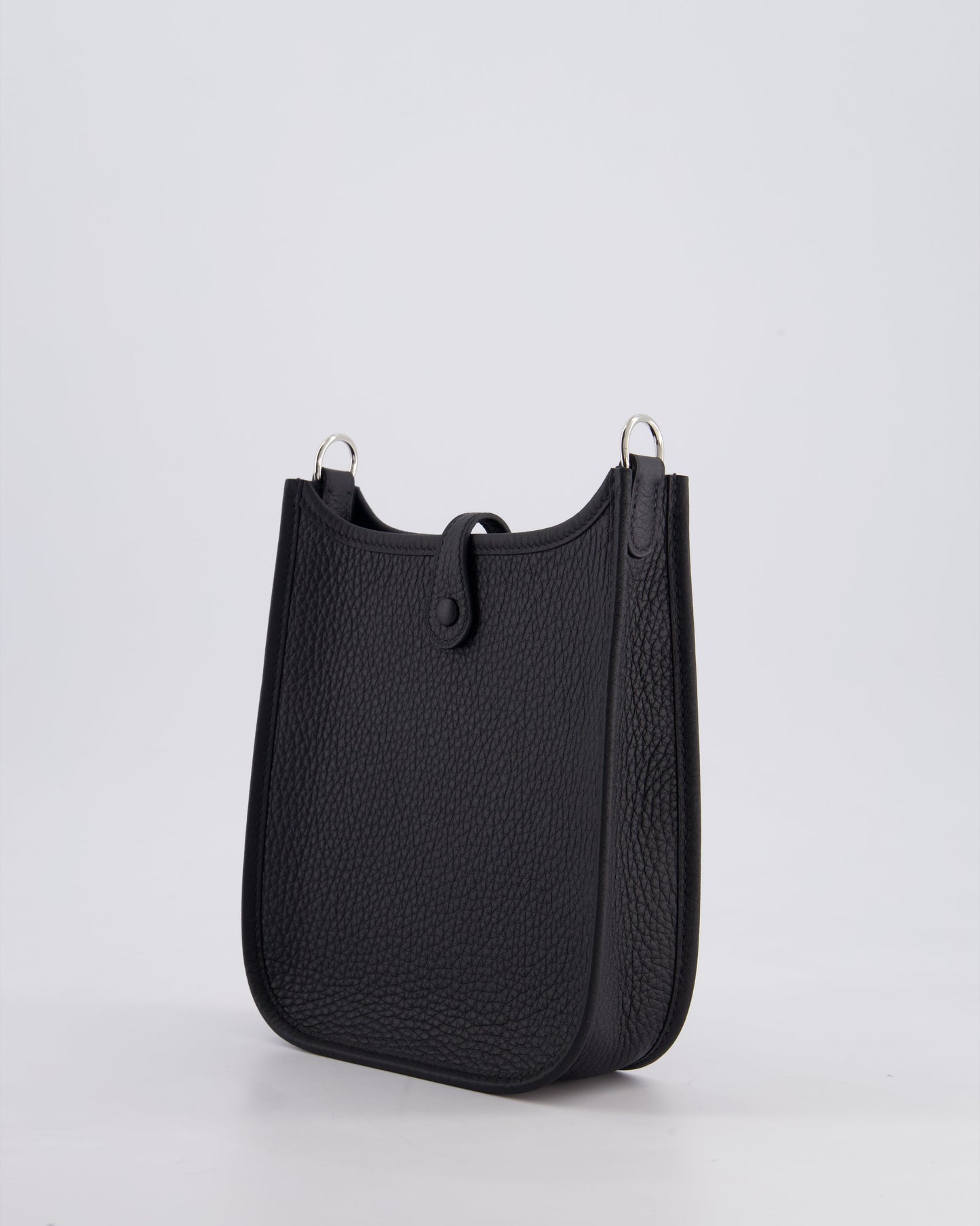 Hermès Mini Evelyne 16 Bag in Noir Clemence Leather with Palladium Hardware