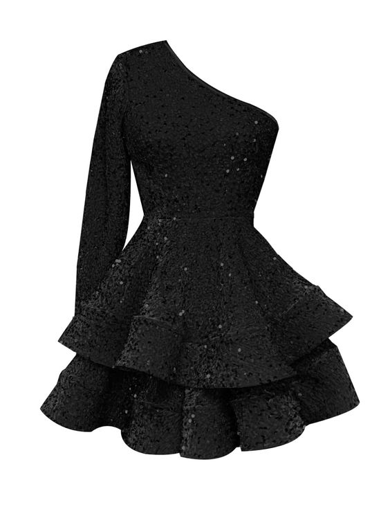 Sexy Birthday Dresses Black Sequin Homecoming Dresses Birthday Outfits P366