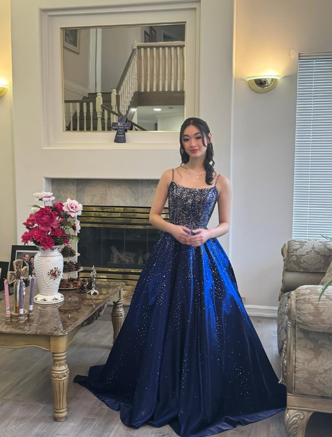 Luxurious Satin Beaded Long Prom Dress Evening Dress SH920