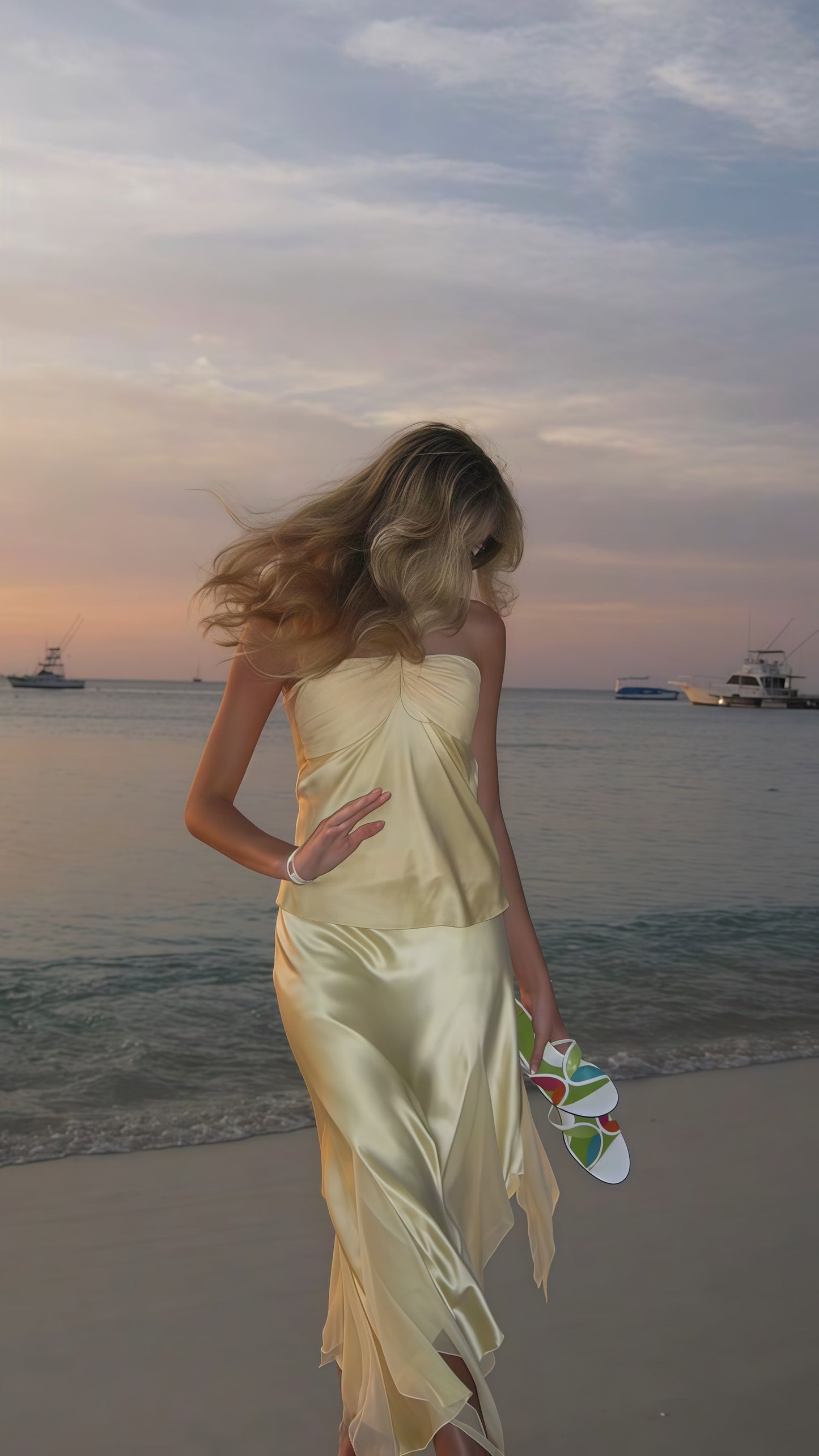 Pastel Yellow Halter Party Dresses Two Pieces Ruffle Homecoming Dress,AST1837