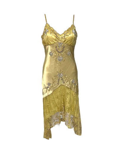 Gold Vintage Fashion Beaded Short Satin Homecoming Dress Birthday Party Dress gh4851