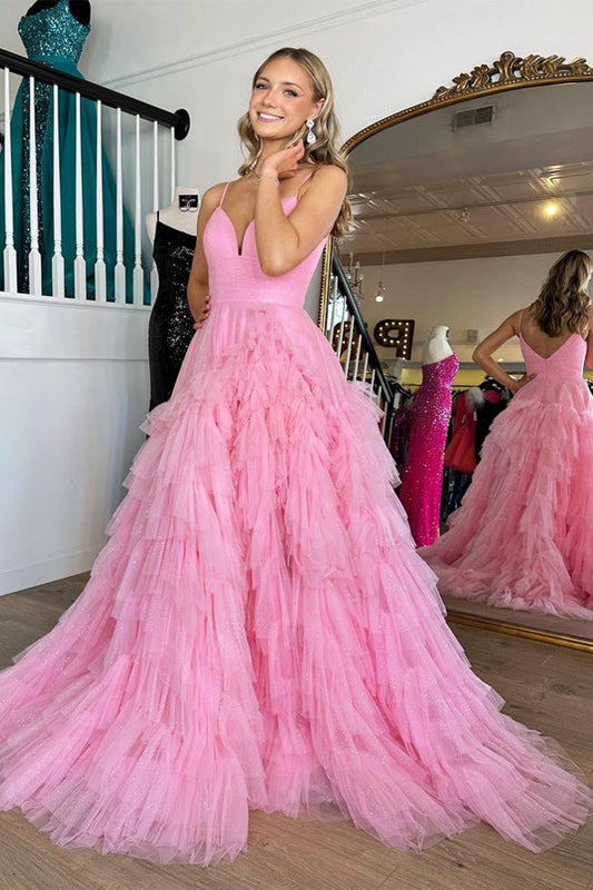 Princess Pink Prom dresses Long Party Dresses,WQ106