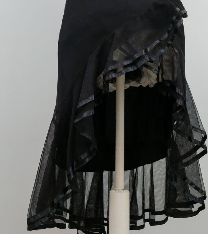 Black Vintage Halter Neck Embroidery Pink Floral Long/Mid-Length Chiffon Homecoming Dress Prom Dress gh4652