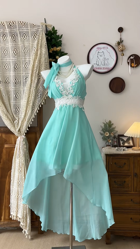 Mint Green Fashion Elegant Short/Long Chiffon Homecoming Dress Prom Dress Birthday Party Dress Evening Dress gh4698